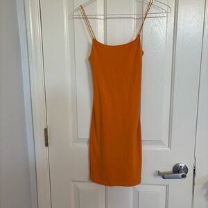 Zara Orange Spaghetti Strap Dress